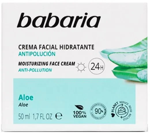 Крем для обличчя Babaria Aloe зволоження 24 години, 50 мл
