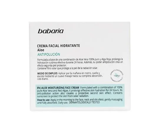 Крем для обличчя Babaria Aloe зволоження 24 години, 50 мл