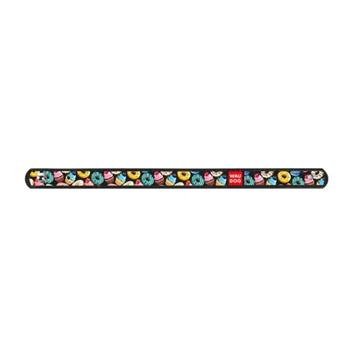 Браслет Collar WAUDOG 00511 Пончики преміум шкіра, ширина 15 мм, довжина 21-23 см, чорний