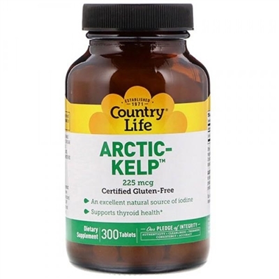 Ламинария норвежская Country Life Arctic Kelp 225 мкг, 300 таблеток