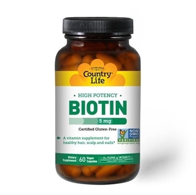 Биотин Country Life Biotin 5000 мкг, 60 капсул