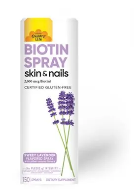 Біотин Country Life Biotin 2000 мкг, спрей зі смаком солодкої лаванди, 24 мл