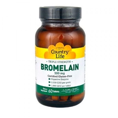 Бромелайн Country Life Bromelain тройная сила 500 мг, 60 таблеток