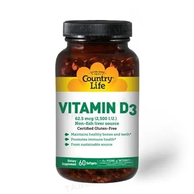 Вітамін Д3 Country Life Vitamin D3 2500 МО, 60 капсул