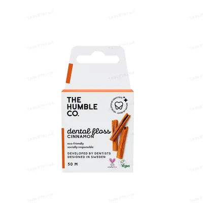 Зубна нитка-флос The Humble Co. зі смаком кориці, 50 м