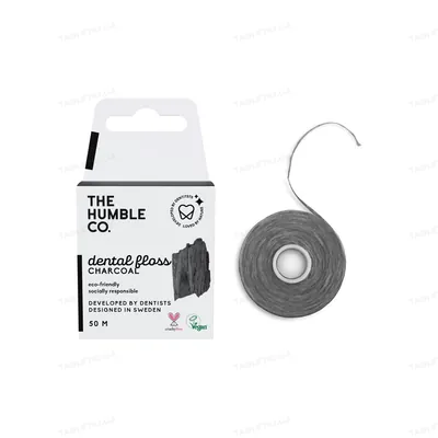 Зубна нитка-флос The Humble Co. з вугіллям, 50 м