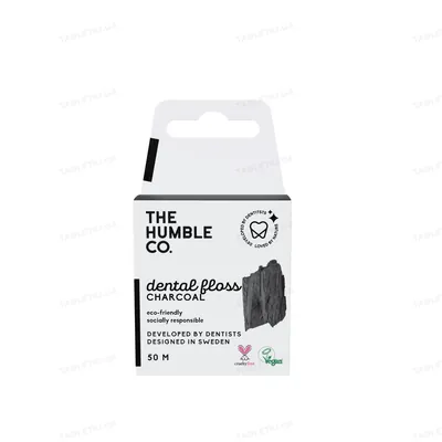 Зубна нитка-флос The Humble Co. з вугіллям, 50 м