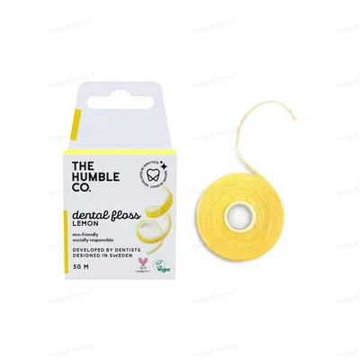 Зубна нитка-флос The Humble Co. зі смаком лимону, 50 м