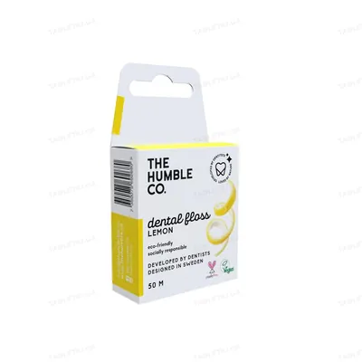 Зубна нитка-флос The Humble Co. зі смаком лимону, 50 м