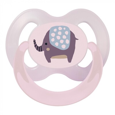 Пустышка латексная Baby-Nova 25744 ортодонтическая с рисунком и кольцом 0-6 месяцев, 2 шт