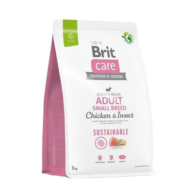 Корм сухий для собак малих порід Brit Care Dog Sustainable Adult Small Breed з куркою та комахами, 3 кг