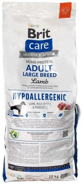 Корм сухий Brit Care Dog Hypoallergenic Adult Large Breed для собак великих порід гіпоалергенний з ягням, 12 кг
