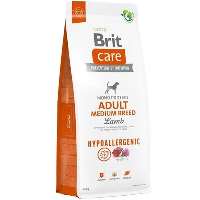 Корм сухий Brit Care Dog Hypoallergenic Adult Medium Breed гіпоалергенний для собак середніх порід з ягням, 12 кг