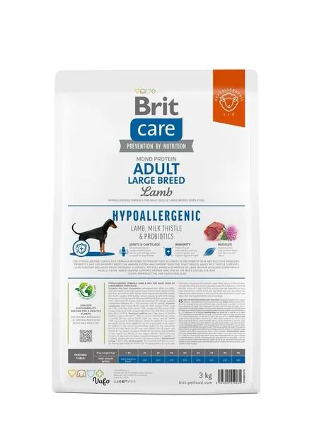 Корм сухий Brit Care Dog Hypoallergenic Adult Large Breed гіпоалергенний для собак великих порід з ягням, 3 кг