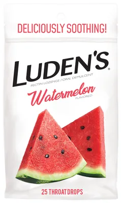 Luden's льодяники з пектином, заспокійливі для горла та порожнини рота, зі смаком кавуна №25