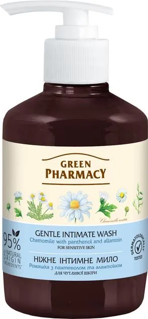 Мило рідке для інтимної гігієни Green Pharmacy Ромашка для чутливої шкіри, 370 мл