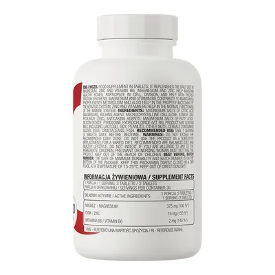 Магній, цинк та вітамін B6 OstroVit MgZB, 90 таблеток