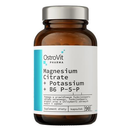 Магнію цитрат + Калій + B6 P-5-P OstroVit Pharma Magnesium Citrate + Potassium + B6 P-5-P, 90 капсул