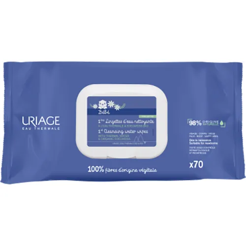 Серветки вологі Uriage Bebe 1st Cleansing Wipes дитячі, 70 шт