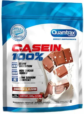 Казеїн ізолят Quamtrax Casein 100% шоколад, 500 г