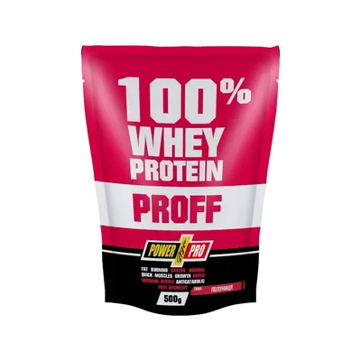Протеїн сироватковий концентрат Power Pro Whey Protein Proff полуниця, 500 г