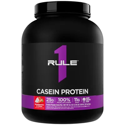 Казеїн міцелярний Rule One R1 Casein, полуниця та крем, 1820 г