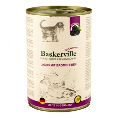 Консерва для котят Baskerville Super Premium лосось с ежевикой, 400 г