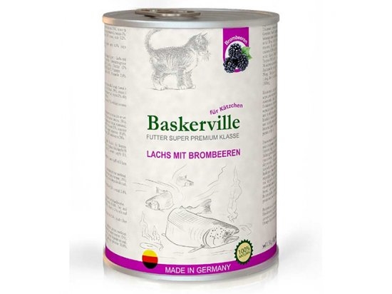Консерва для котят Baskerville Super Premium лосось с ежевикой, 400 г