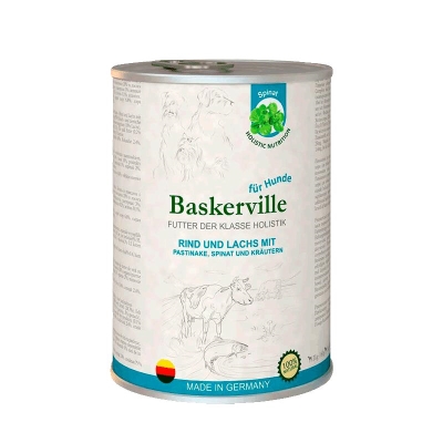 Консерва для собак Baskerville Holistic Rind und Lachs лосось и говядина, 400 г
