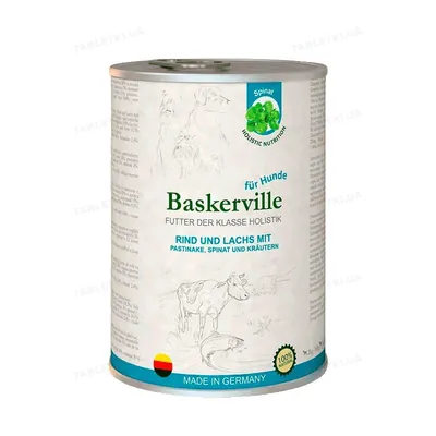 Консерва для собак Baskerville Holistic Rind und Lachs лосось і яловичина, 400 г