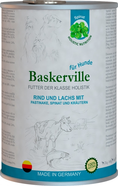Консерва для собак Baskerville Holistic Rind und Lachs лосось і яловичина, 800 г