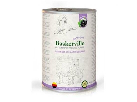 Консерва для щенков Baskerville Super Premium с ягненком и смородиной, 800 г
