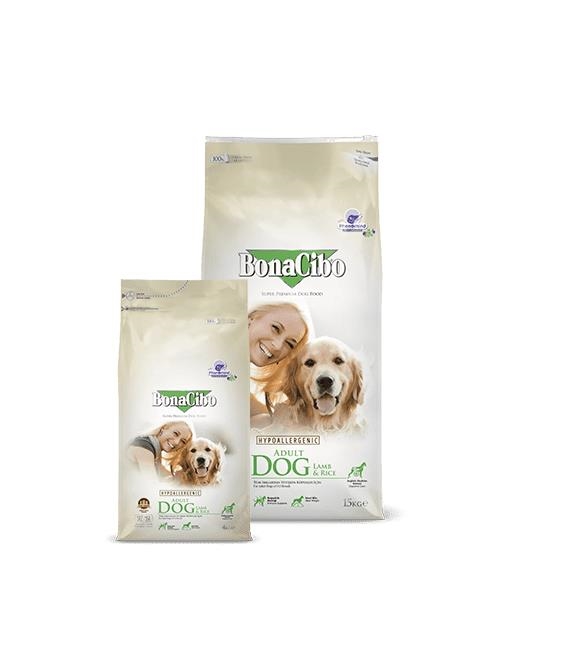 Корм сухой для собак BonaCibo Adult Dog Lamb&Rice с мясом ягненка и рисом, 15 кг