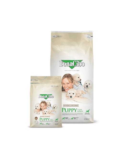 Корм сухой для щенков BonaCibo Puppy Lamb&Rice с мясом ягненка и рисом, 15 кг
