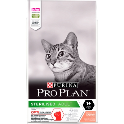 Корм сухой для котов Purina Pro Plan Sterilised с лососем, 10 кг