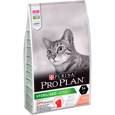 Корм сухой для котов Purina Pro Plan Sterilised с лососем, 10 кг