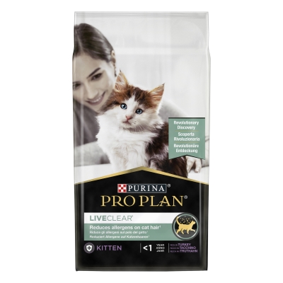 Корм сухой для котят Purina Pro Plan LiveClear для уменьшения аллергенов на шерсти с индейкой, 1,4 кг