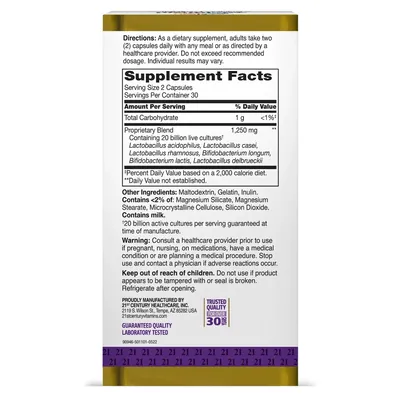 Пробіотики 21st Century Advanced Probiotic Ultra Potency, 60 капсул