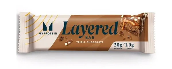 Батончик протеїновий MyProtein Layered потрійний шоколад, 60 г