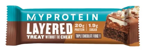 Батончик протеїновий MyProtein Layered потрійний шоколад, 60 г
