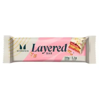 Батончик протеїновий MyProtein Layered ванільний торт до дня народження, 60 г
