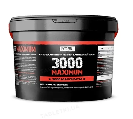 Гейнер Extremal 3000 Maximum зі смаком банана, 1 кг