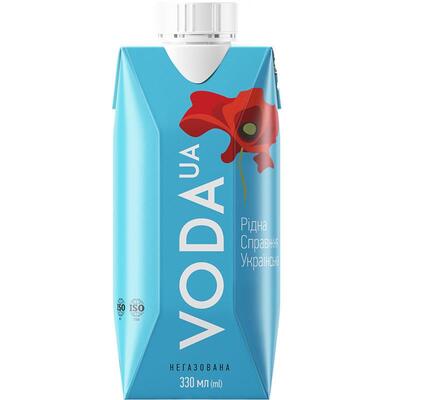 Вода мінеральна Voda UA Рідна Справжня Українська негазована, тетрапак, 0,33 л