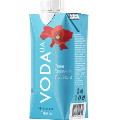Вода минеральная Voda UA Родная Настоящая Украинская негазированная, тетрапак, 0,33 л
