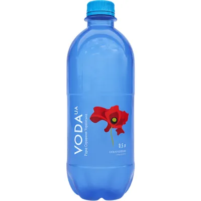 Вода мінеральна Voda UA Рідна Справжня Українська газована, 0,5 л