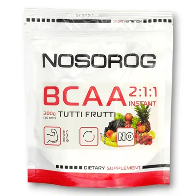 Амінокислоти Nosorog BCAA 2:1:1 Instant тутті-фрутті, 200 г