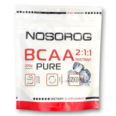Амінокислоти Nosorog BCAA 2:1:1 Instant без смаку, 200 г