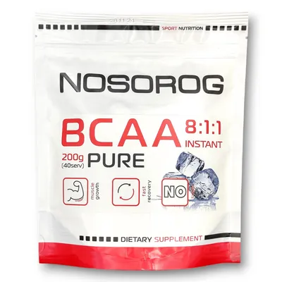 Амінокислоти Nosorog BCAA 8:1:1 без смаку, 200 г