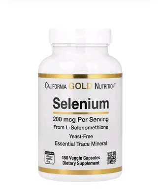 Селен бездріжджовий California Gold Nutrition Selenium 200 мкг вег. капсули №180