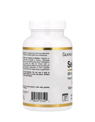 Селен бездріжджовий California Gold Nutrition Selenium 200 мкг вег. капсули №180